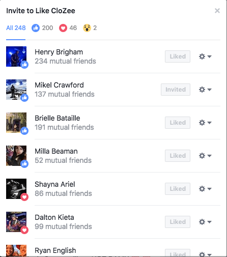 Facebook Page Invite